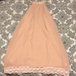 Pale pink t back dress